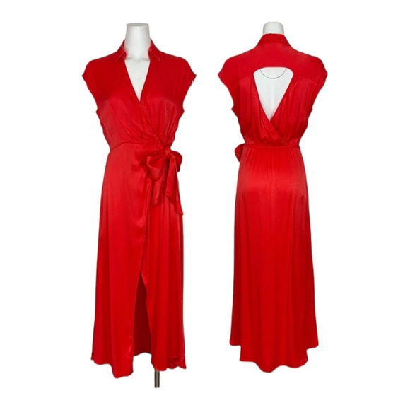 $148 Anthropologie Maeve Wrap Midi Dress Size Small NWT - Picture 5 of 10